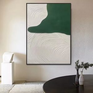 Handmade Canvas Arch Green Minimalist Painting