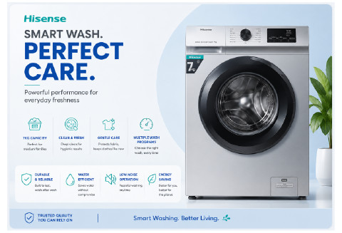 Hisense 7kg Front Loading Automatic Washing Machine